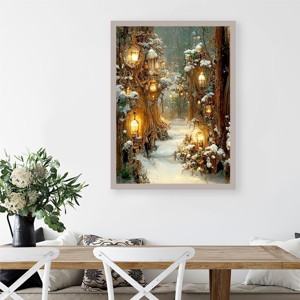 Huacan Diy 다이아몬드 모자이크 겨울 풍경 라인 - Resin Art Wallpaper 리뷰 및 가격