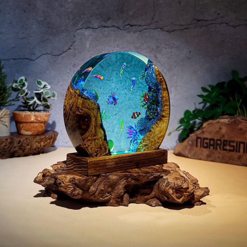 해양 수족관 생물 레진 테이블 램프 창의적인 예술 장식 - Resin Art Baby 리뷰 및 가격