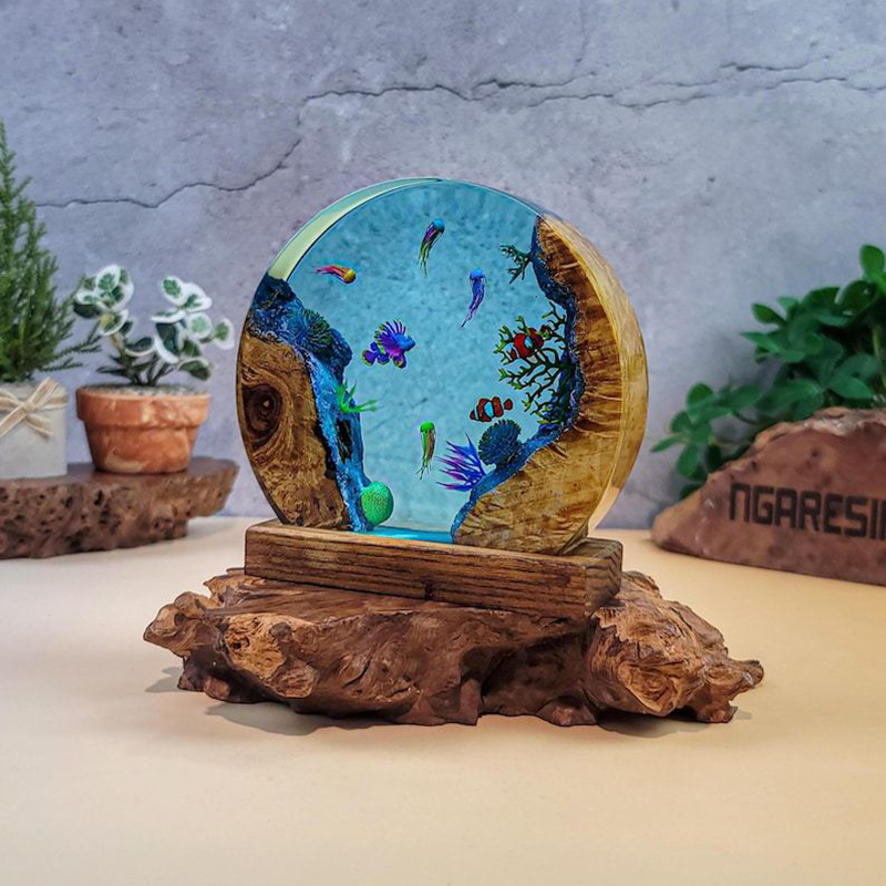 해양 수족관 생물 레진 테이블 램프 창의적인 예술 장식 - Resin Art Baby 리뷰 및 가격