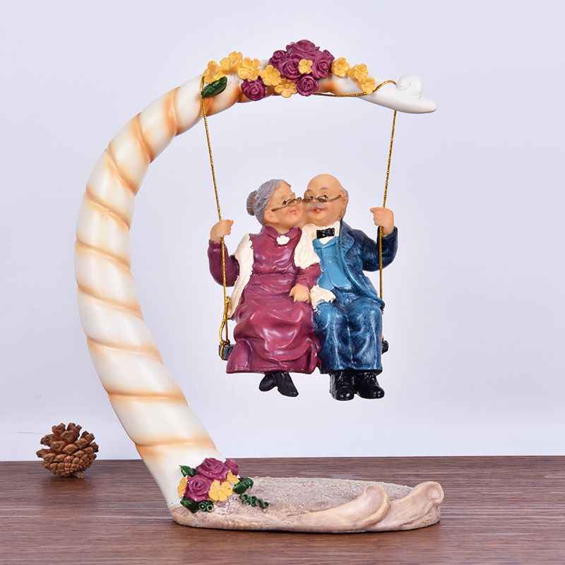 중국식 스윙 노부부 레진 피규어 장식품 결혼기념일 선물 - Resin Art Wedding Gift 리뷰 및 가격
