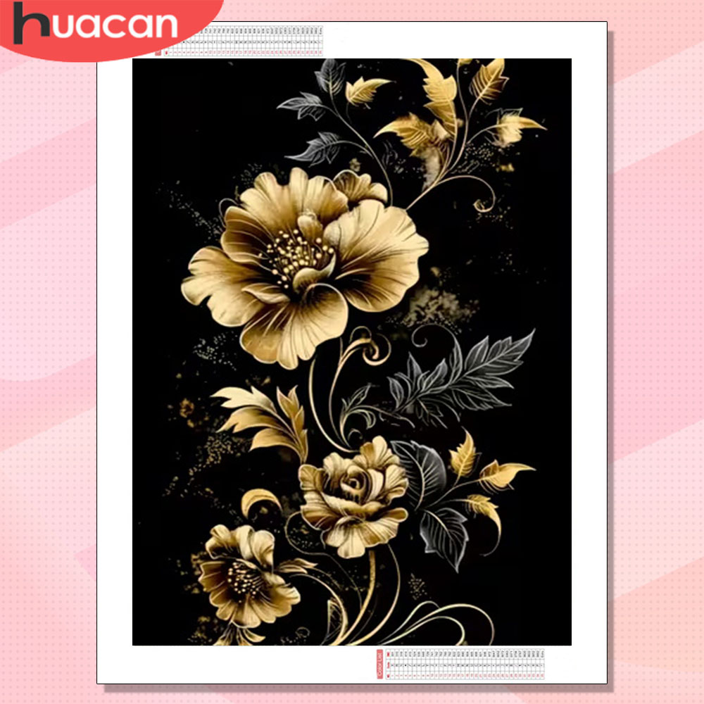 화칸 다이아몬드 페인팅 꽃 황금 모자이크 풀 아트 완성 - Resin Art Wallpaper 리뷰 및 가격